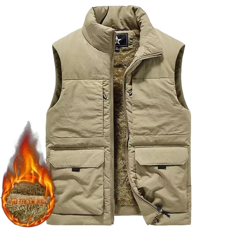 Outdoor Hunting Fleece - Winter Men's Cargo Hunting Vests Thick