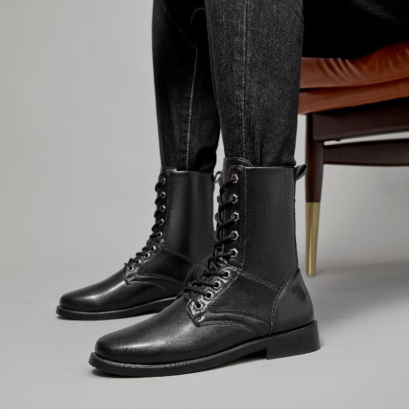 Outdoor Hunting Boots For Men - High-top Leather Boots Outdoor Tactical Combat