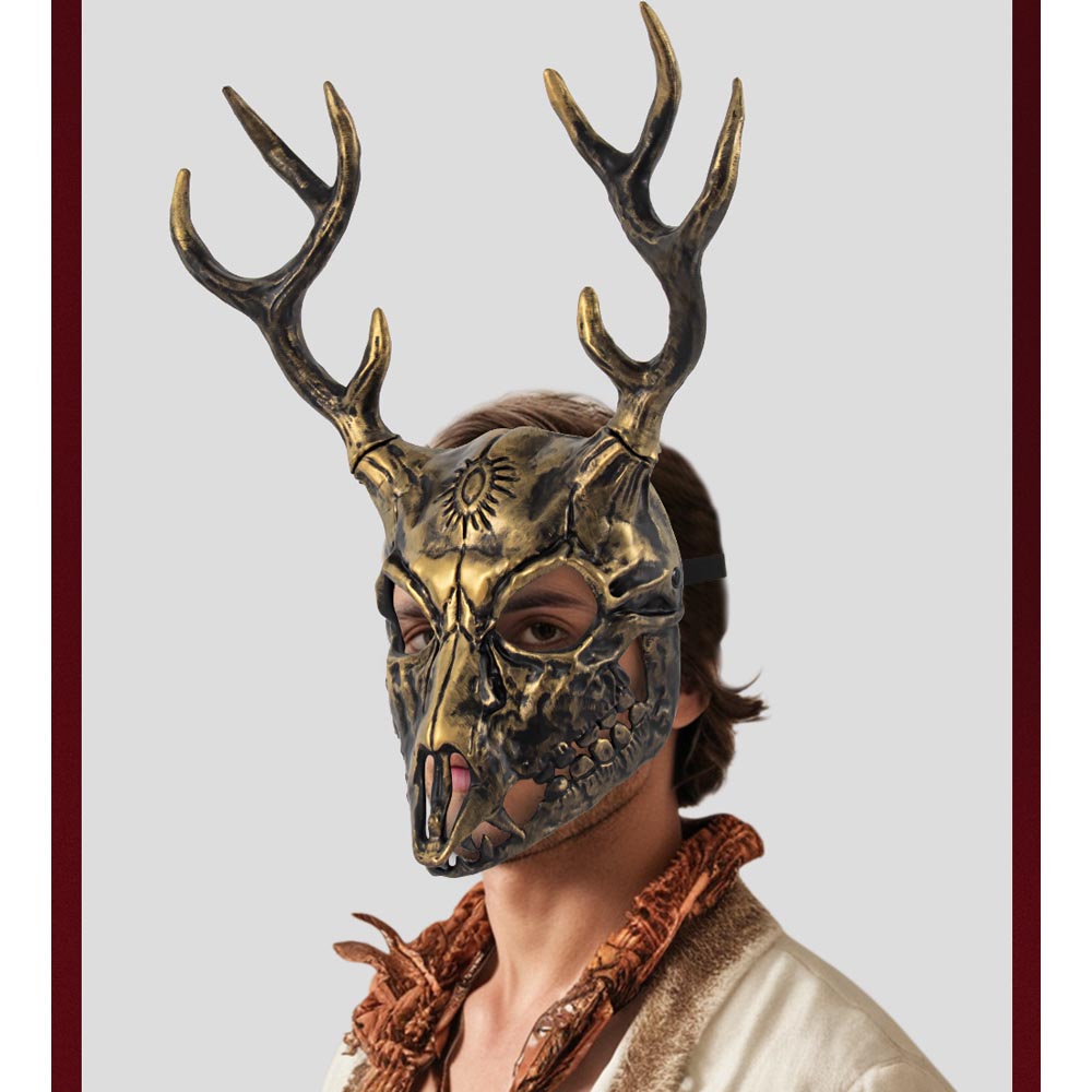 Elk Bugle Call - Animal Elk Mask Headpiece Cosplay Gothic