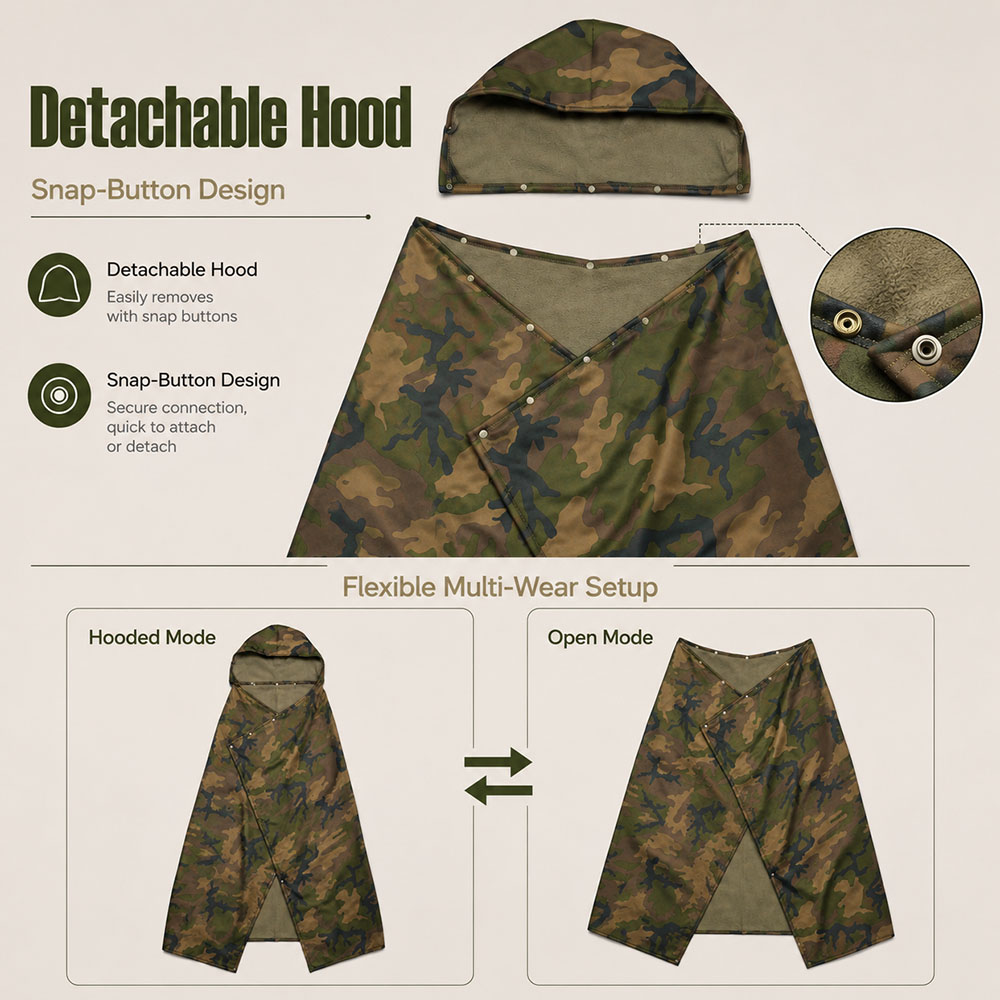 Tactical Camo Hooded Wearable  - огляд і ціна Outdoor Hunting Blanket