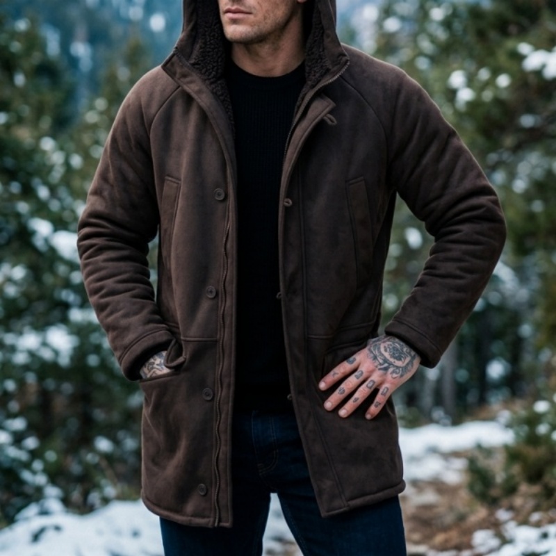 New Men's Faux Fur Lined Hoode - огляд і ціна Outdoor Hunting Fleece
