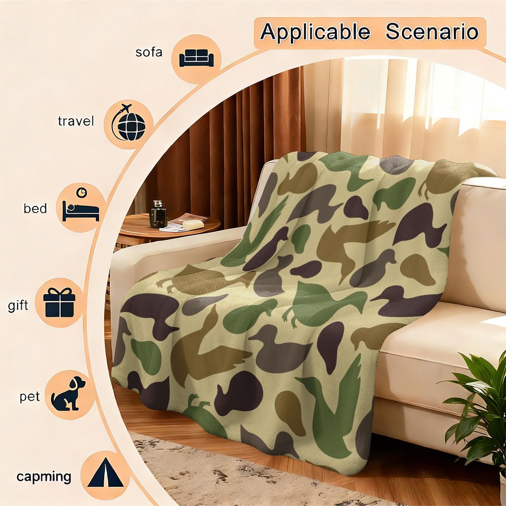 Duck Pattern Flannel Blanket S - огляд і ціна Outdoor Hunting Blanket