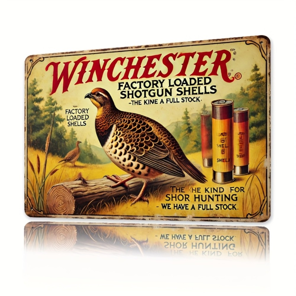 Tin Sign - Vintage Durable Met - огляд і ціна Hunting Quail