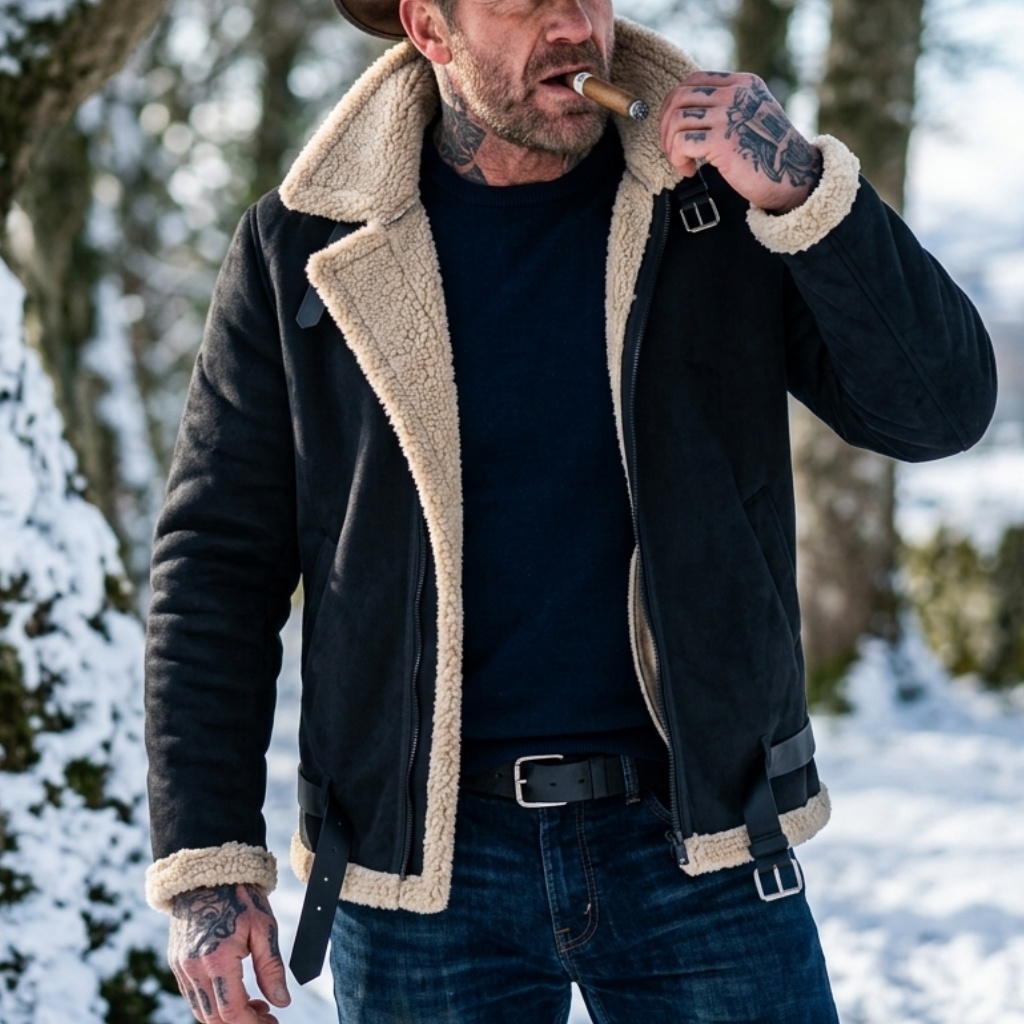 Men Winter Faux Suede Jacket F - огляд і ціна Outdoor Hunting Fleece