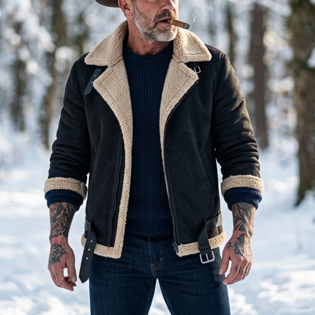 Men Winter Faux Suede Jacket F - огляд і ціна Outdoor Hunting Fleece
